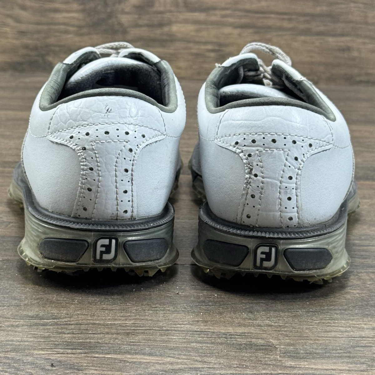 FootJoy Golf Shoes Mens 7.5 Dryjoys Tour White Leather Opti-Flex