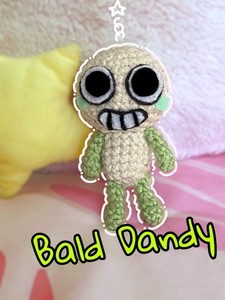 Handmade Bald Dandy Plush Keychain Dandicus Dancifer Crochet Dandy's World π