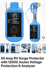 RV Surge Protector 50 Amp with High/Low Voltage Protection 1200 Joule, Brand New