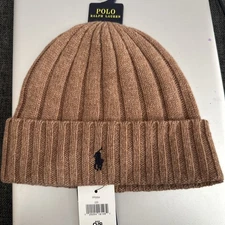 Polo Ralph Lauren Men's Beanie Skull Cap Tan /Brown Camel Navy Blue NWT OS