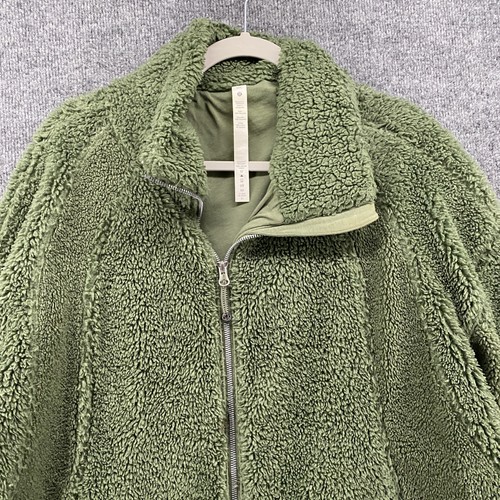 Lululemon Jacket Womens M/L Green Sherpa Fleece Full Zip Cozy Outdoors - Picture 2 of 7