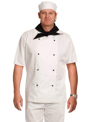 Chefs Chef Jacket Black & White Size XXS XS S M L XL 2XL 3XL 5XL Short Sleeve - Picture 2 of 5