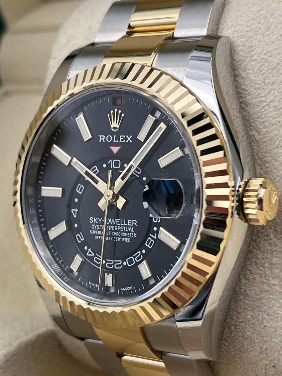Rolex Sky-Dweller Black Dial Two Tone Oyster Bracelet 326933 Rolex Sky-Dweller Black Dial Two Tone Oyster Bracelet 326933