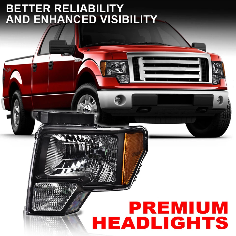 Juego de faros negros + luces traseras rojas aptos para camioneta Ford F-150 F150 2009-2014  Foto 3 de 4
