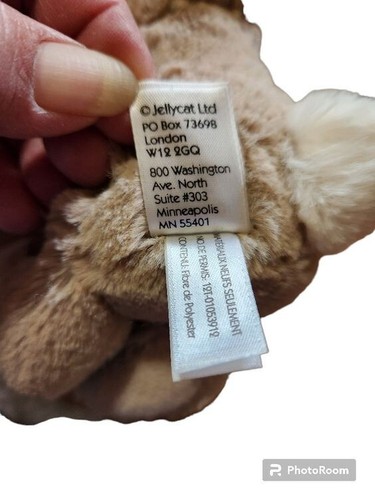 COPERTA DI SICUREZZA BAMBINO JELLYCAT LONDON BASHFUL CONIGLIO PELUCHE LOVEY MARRONE MARRONE CONIGLIO - Foto 9 di 11