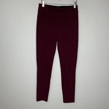 Spanx Micro Ribbed Control Top Fine Wine Red Skimmer Leggings Womens Medium