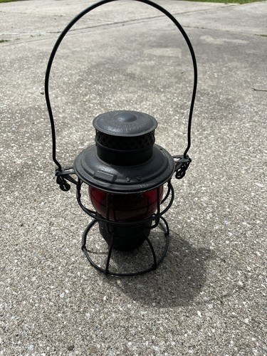 ADLAKE KERO No 250 RR Lantern 1913-23 N.Y.C.R.R. NY Central red embossed globe