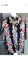 Hibiscus Collection Hawaii Large Men's Hawaiian Shirt Floral Leaf Print