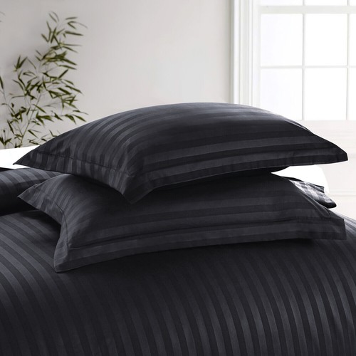 Luxury Duvet Cover Satin Stripe Bedding Set Single Double King Size Quilt Covers - Picture 110 of 120