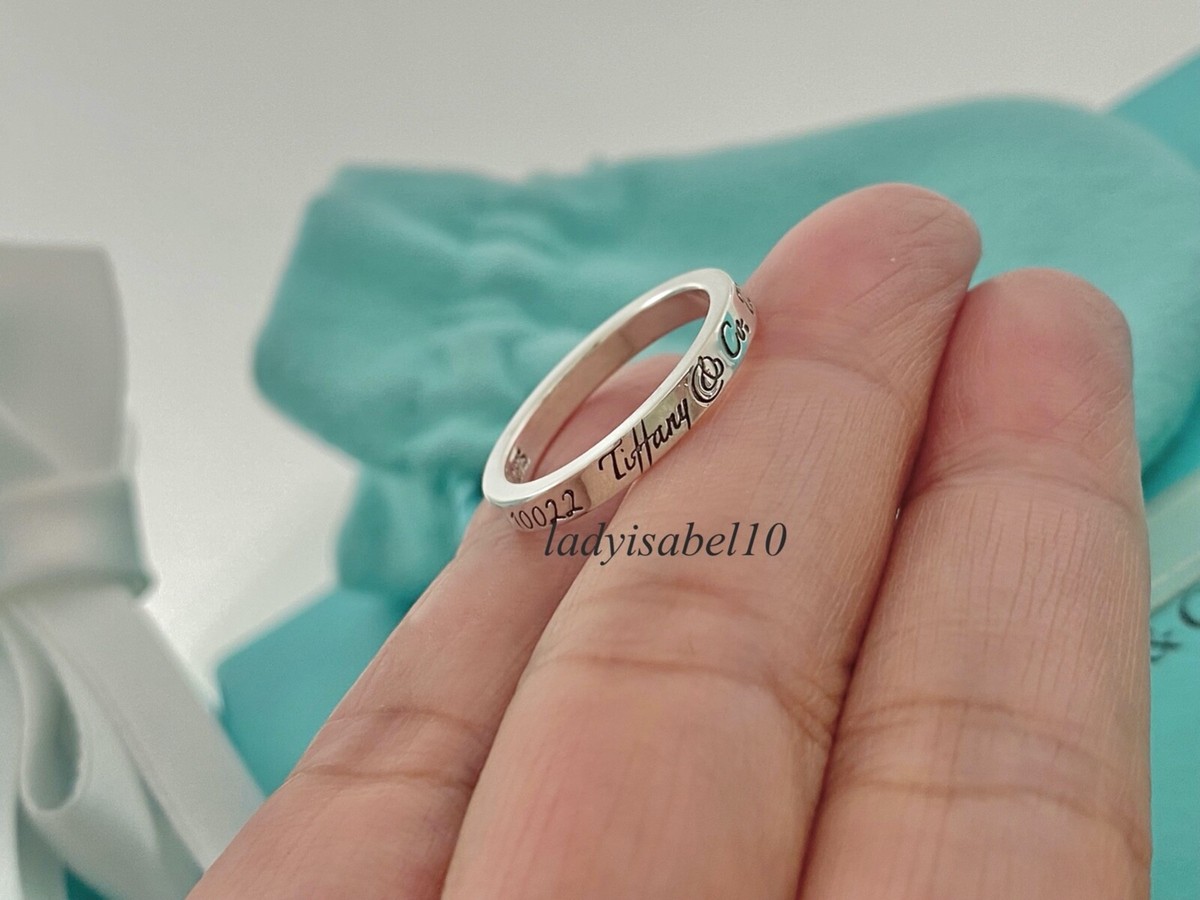 TIFFANY & CO. ティファニー リング 7.5 4800724O0076 Tiffany & Co Size 7.75 New York Notes Narrow Band Ring