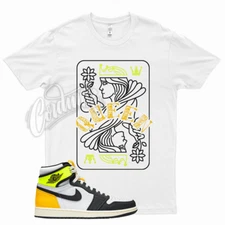 White QUEEN T Shirt for J1 1 High OG Volt Gold University Gold Neon