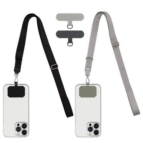 Phone Lanyard, 2 Pack Adjustable Neck Strap +2 Pcs Phone Patches,Cell Phone - 第 1/7 張圖片