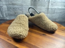 Jenni Kayne Clogs Women 7.5M Shearling Moc Shoes Brown Wool Fuzzy Flats Mules