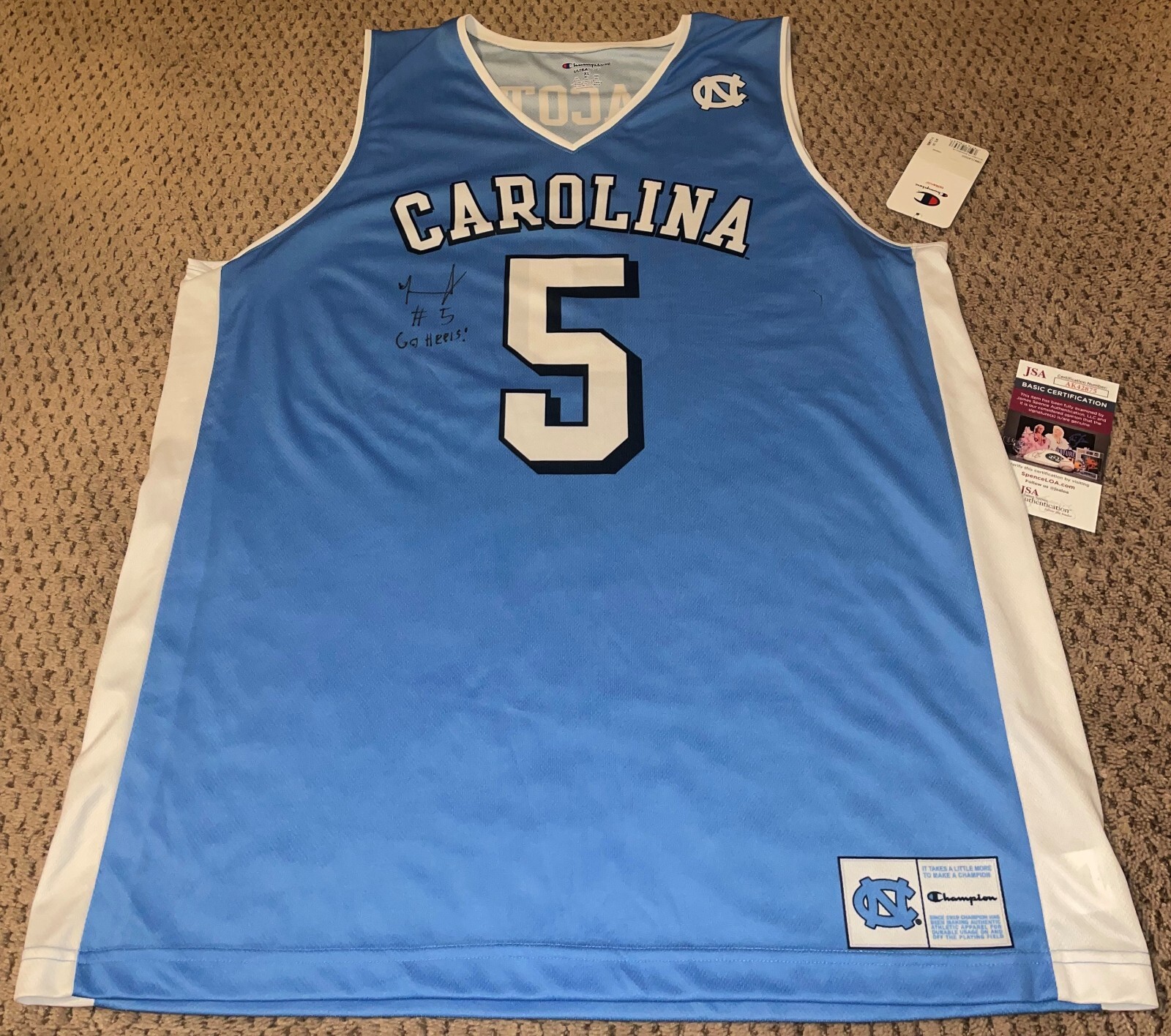 ARMANDO BACOT SIGNED UNC JERSEY AUTOGRAPH BASKETBALL JSA NORTH CAROLINA XL HEELS 