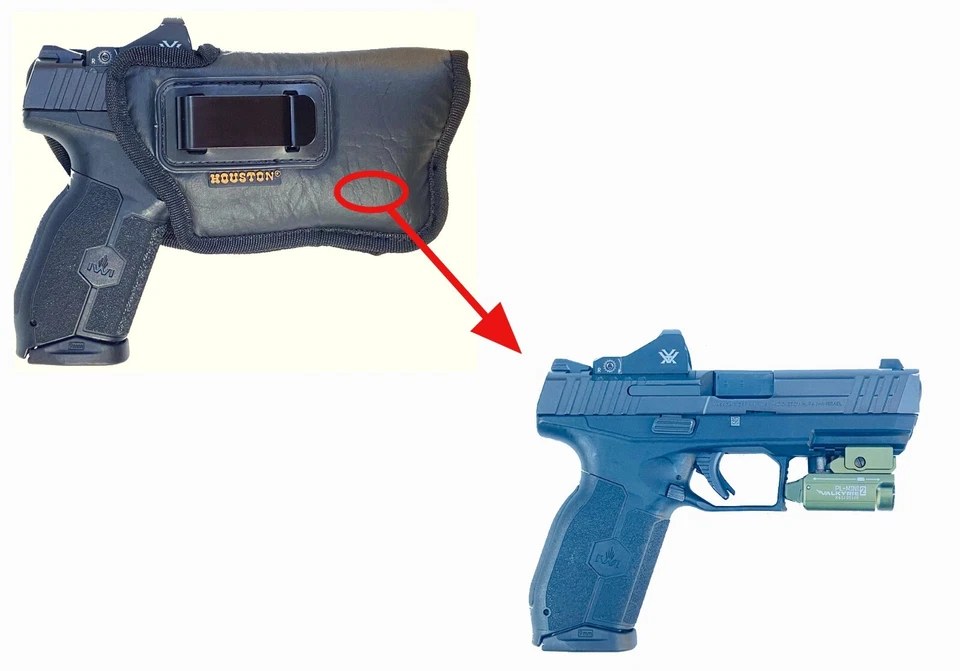 Red Dot & Laser/Light Combo Optic Cut + Laser IWB Houston Holster - Choose Size - Image 3 of 4