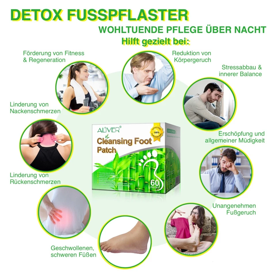 Detox Fußpflaster Fuß Pflaster Entgiftungspflaster Bambusessig Ingwer Extrakt - Bild 2 von 4