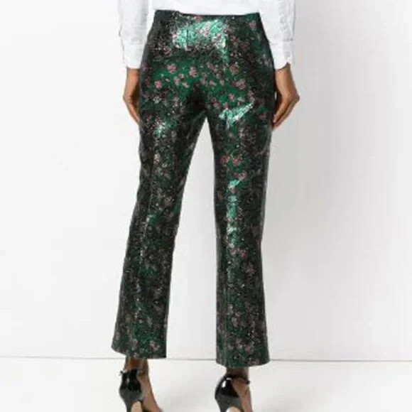 【関税&送料込】Prada Printed Silk Pant Prada Vintage Spring 2008 Green Silk James Jean Fairy Print