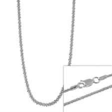 Sterling Silver Italian 2mm Twisted Sparkle Chain Neckl