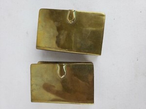 Pair of excellent vintage detailed match holders, brass