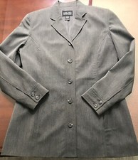 Women  s New York  Company Blazer Jacket Size 4 Gray Pin Striped