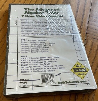 その他 Advanced Alegebra Tutor: 7 Hour Video Course [DVD] [Import] Advanced Alegebra Tutor: 7 h Video Course (DVD) for sale online | eBay
