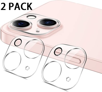 2-Pack For iPhone 17 16 15/14/13/12 Clear Tempered Glass Camera Lens Protector