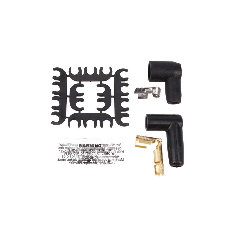 Cables de encendido negros de 8,5 debajo del cabezal con botas de enchufe de cerámica de 90° para Chevy SB V8 Foto 2 de 2