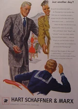 1944 Esquire Original Advertisement WWII Era HART SCHAFFNER & MARX Cohama Ties