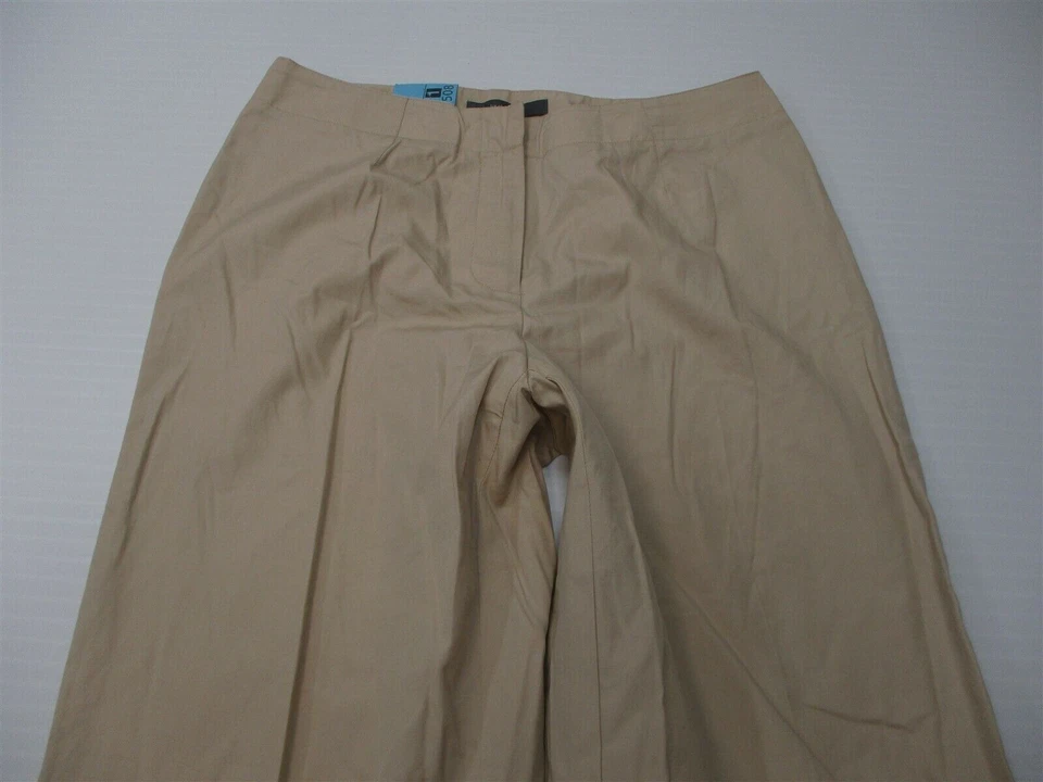 LIZ CLAIBORNE Pants Women's Size 4 100% Cotton Embroidered MICHAELA Beige Ankle  - Image 2 of 4