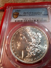 Key,Gld.Shld 1903P UNC Morgan 90 % Silver .. 