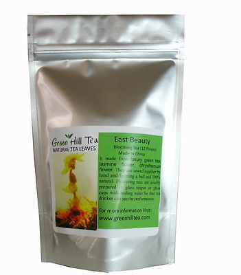 East beauty  Blooming Tea Green Tea 12 PCS in a Bag 