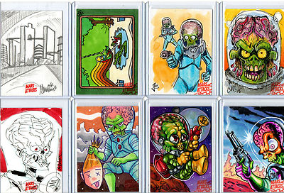 Mars Attacks! Occupation Invasion - Sketch Autograph Plate Metal Card Selection 
