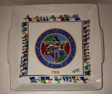 Raphael Abecassis Fine Porcelain Pesach Passover  Matzoh Matza Platter 10 X 10”