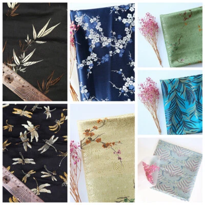 1M Faux Soie Damas Brocart Tissu Style Chinois DIY Sac Costume Artisanat Rétro - Photo 1/4