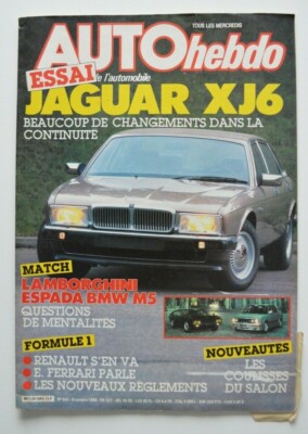 AUTO HEBDO 543 october 1986 Jaguar XJ6 Lamborghini Espada BMW M5 Michel Ferté