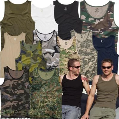 BRANDIT TANK TOP ARMY UNTERHEMD UNI & TARN BW ACHSELSHIRT MUSKELSHIRT SHIRT CAMO - Bild 1 von 3