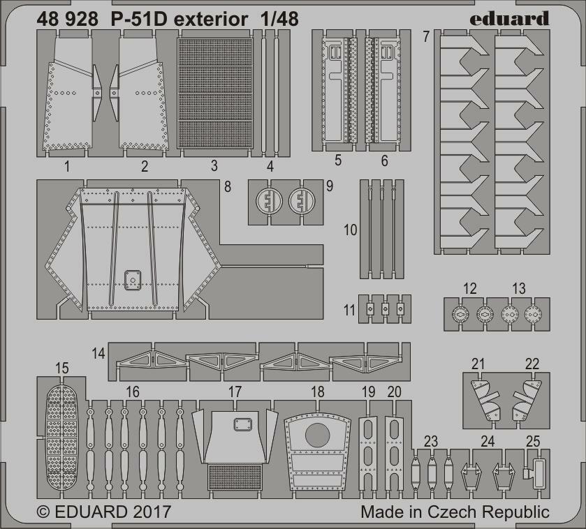 Eduard 1/48 photoetch exterior detail for P-51D kit by Meng - 48928 Eduard 1/48 photoetch exterior detail for P-51D kit by Meng - 48928
