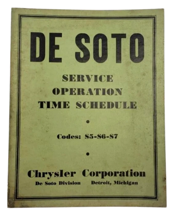 1938-1940 Desoto S5 S6 Dealership Repair Service Operation Time Schedule Manual. - Image 2 of 4