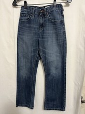 Lee Dungarees Jeans Boys Sz 10 Reg Adjustable Waist Straight Leg Do Denim A0011