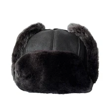 Russian Real Sheepskin Shearling Leather Hunting Winter Ushanka Trapper Hat