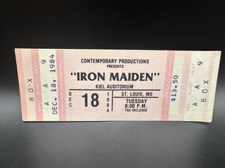 1984 IRON MAIDEN CONCERT FULL TICKET KIEL AUDITORIUM ST. LOUIS MO DEC. 18