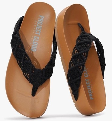 Project Cloud Memory Foam Slide Sandals Women Footwear Crochet Size 6 New