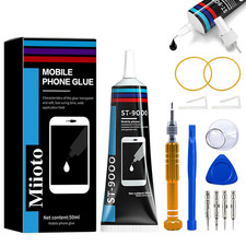 Phone Glue, Screen Repair Adhesive with Tools for 50ml, Black