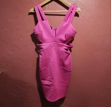 Bebe Pink Lace Bandage Bodycon Dress Size XS