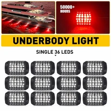 Red 12pcs 36LED Rock Underbody Light Kit Glow Lamp Neon For Car Motorcycle Truck