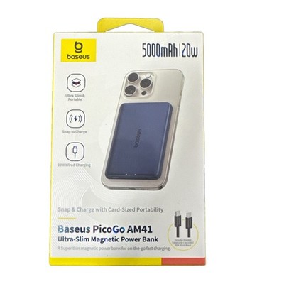 Baseus Ultra Slim 0.3-inch MagSafe Portable Charger, 5000 mAh, Picogo 0.5-