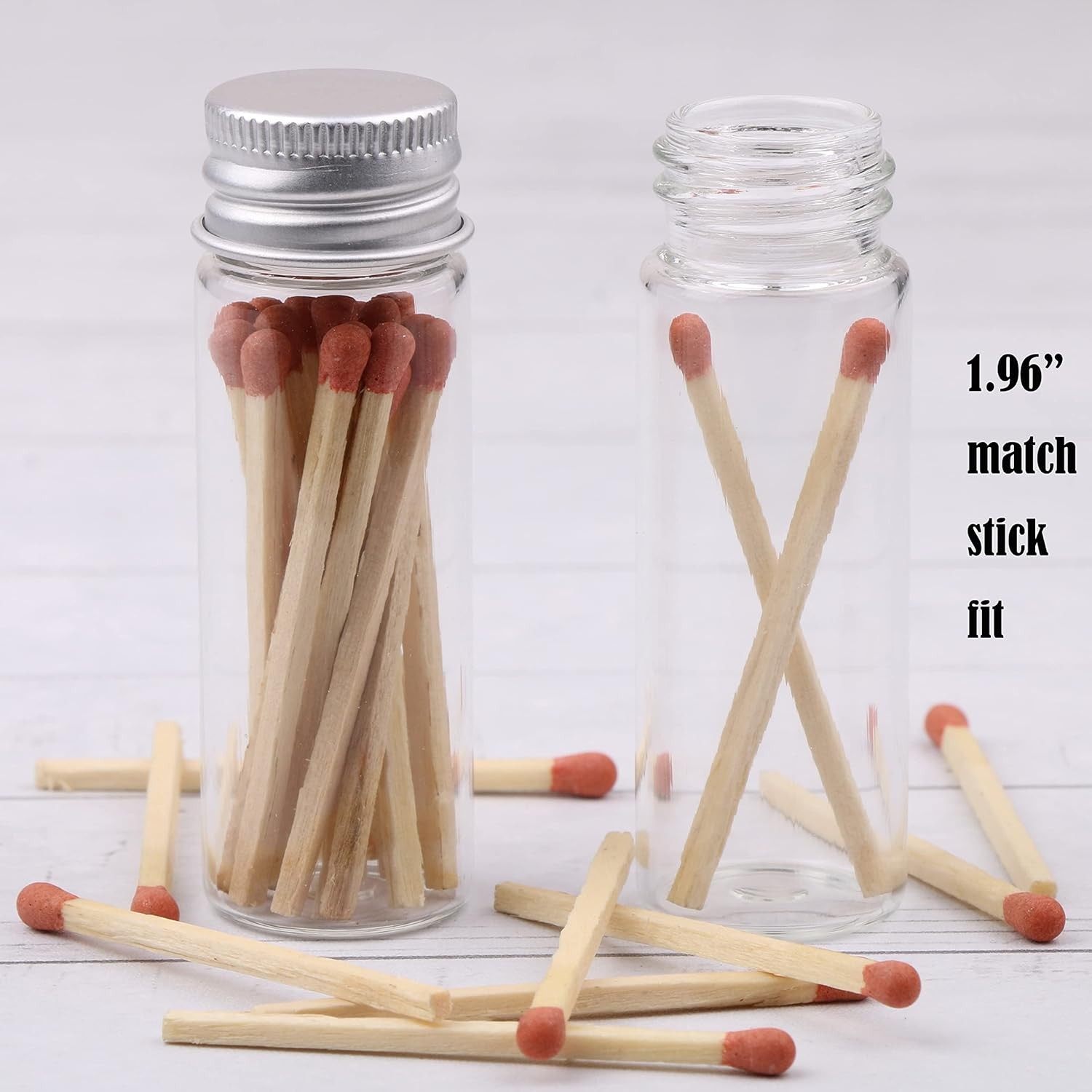 MaxMau 24 Tiny Jars with Aluminum Screw Lids 15ml Small Glass Bottles Clear Mini