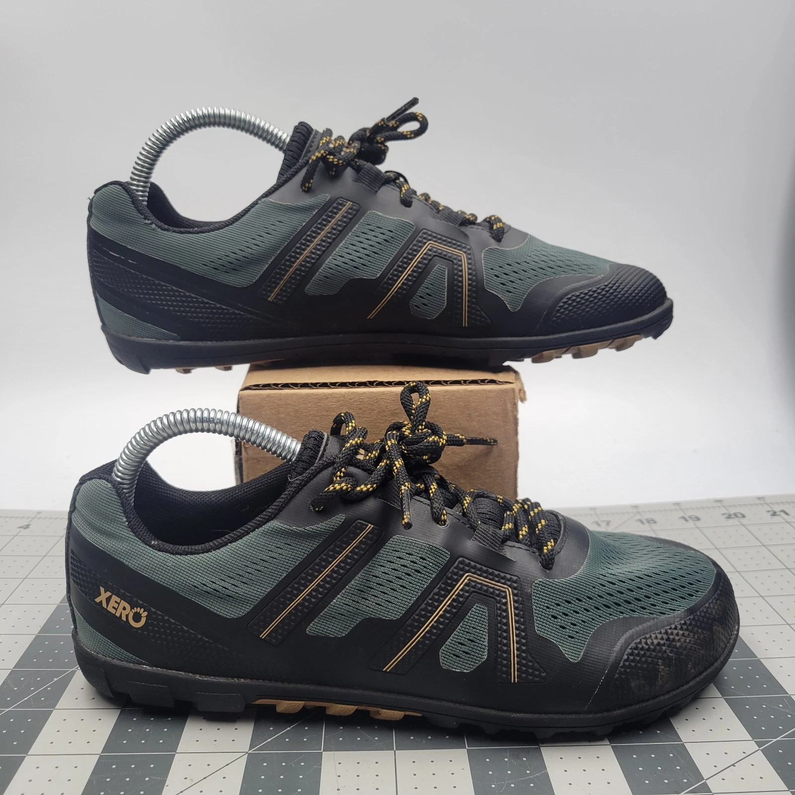 Xero Shoes Mesa Trail II Barefoot Trail Running Sneakers Green Black Mens Size 7