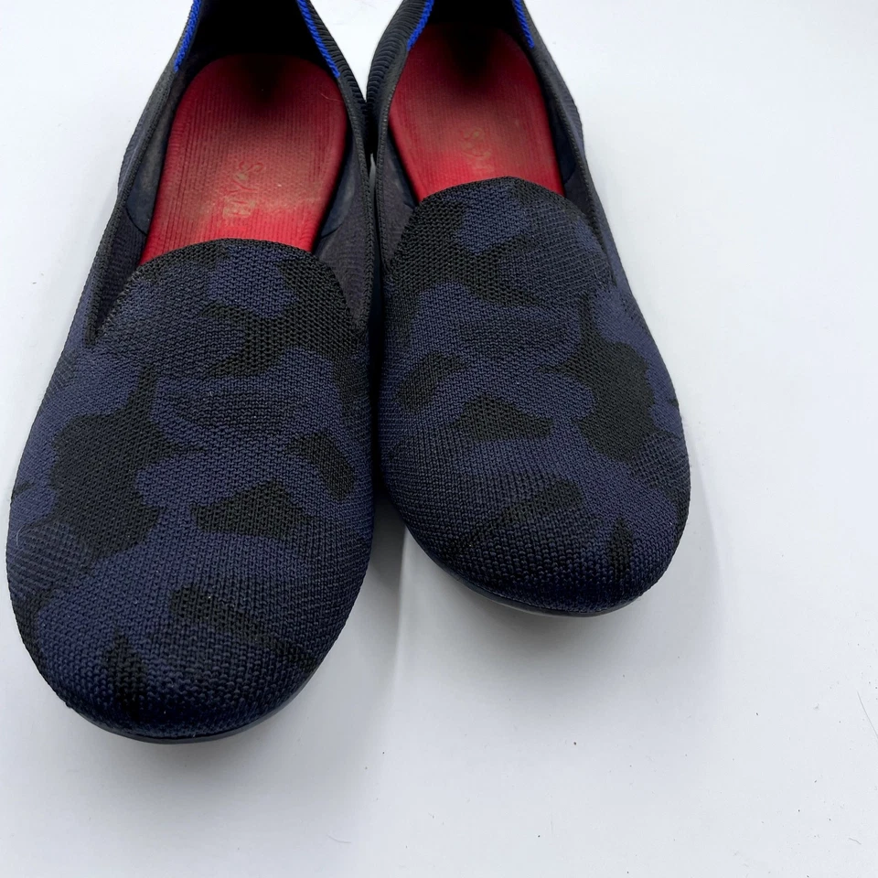 Rothy's The Mocasín Azul Camuflado Azul Marino Tejido Para Mujer Pisos Retirados - Talla 12 Foto 4 de 4