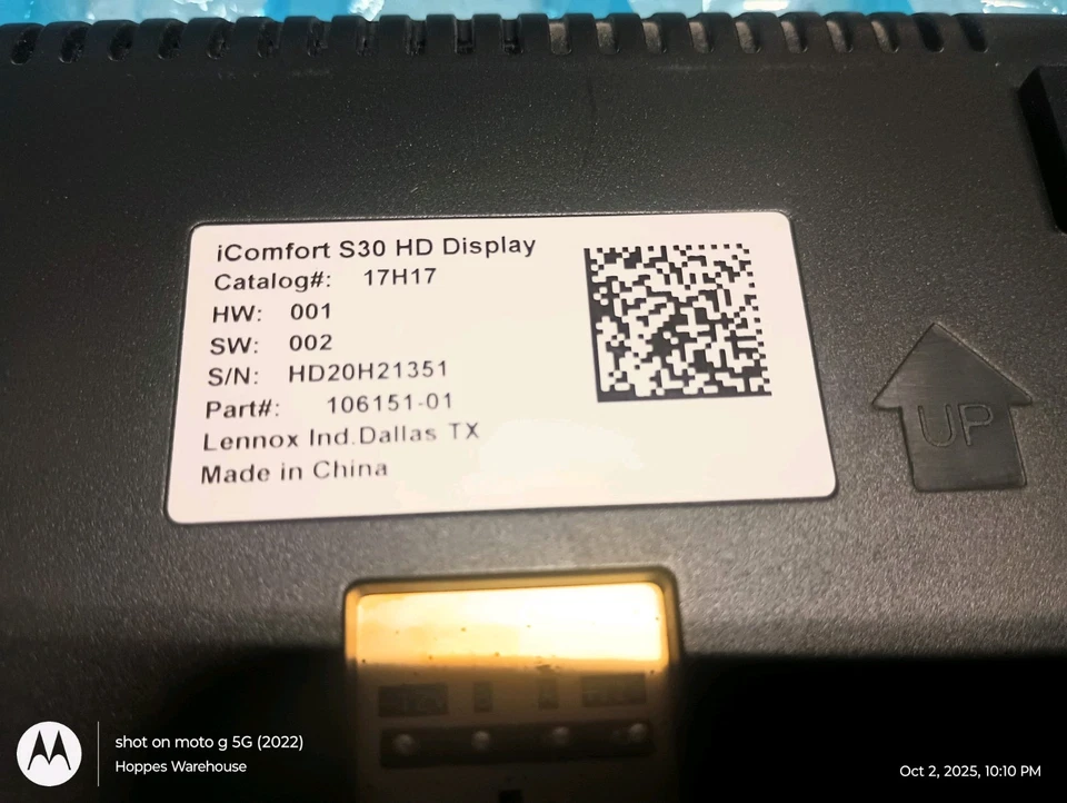 USED LENNOX iCOMFORT S30 BLACK HD DISPLAY THERMOSTA WORKING TESTED - Image 4 of 4